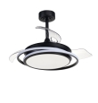 Ventilador de techo led Vega mini con aspas retráctiles 40W negro