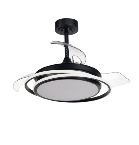 Ventilador de techo led Vega mini con aspas retráctiles 40W negro