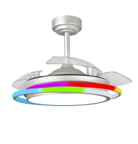 Ventilador de techo led Vega mini con aspas retráctiles 45W gris RGB