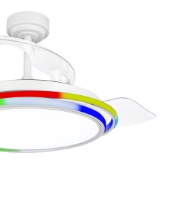 Ventilador de techo led Vega con aspas retráctiles 65W blanco RGB