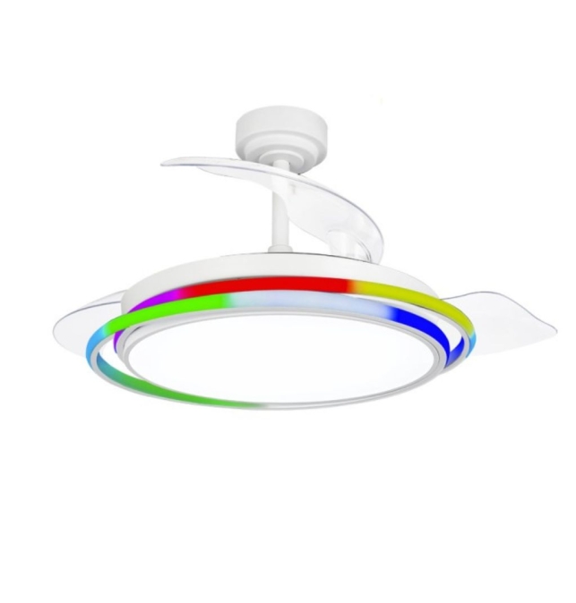 Ventilador de techo led Vega con aspas retráctiles 65W blanco RGB
