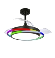 Ventilador de techo led Vega mini con aspas retráctiles 45W negro RGB