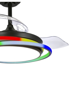 Ventilador de techo led Vega mini con aspas retráctiles 45W negro RGB