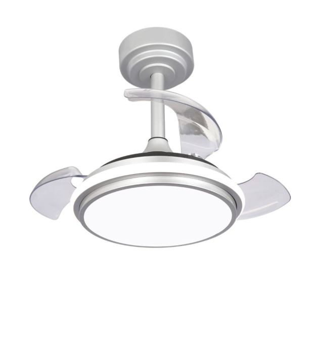 Ventilador de techo led Vega mini XS con aspas retráctiles 35W gris