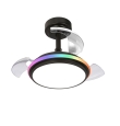 Ventilador de techo led Vega mini XS con aspas retráctiles 40W RGB negro