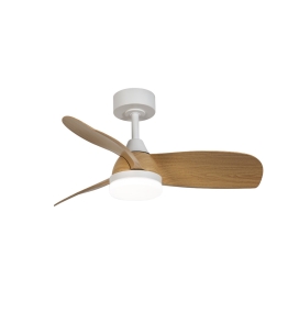 Ventilador de techo led Clavel mini 18W blanco y haya