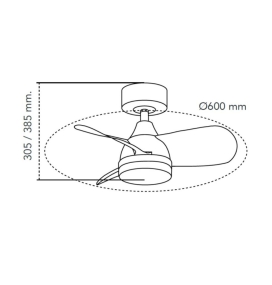Ventilador de techo led Clavel mini 18W blanco y haya