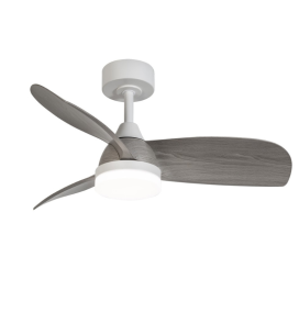 Ventilador de techo led Clavel mini 18W blanco y gris ceniza