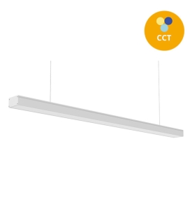 Lámpara lineal led de techo o colgante 40W 118cm blanca CCT