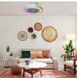 Ventilador de techo led con aspas ocultas Arcoiris 35W RGB blanco y madera Wifi