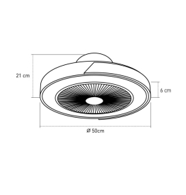 Ventilador de techo led con aspas ocultas Arcoiris 35W RGB blanco y madera Wifi