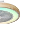 Ventilador de techo led con aspas ocultas Arcoiris 35W RGB blanco y madera Wifi