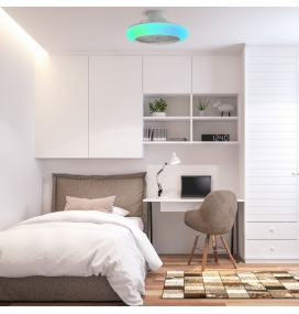 Ventilador de techo led New York RGB blanco con altavoz