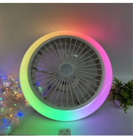 Ventilador de techo led New York RGB blanco con altavoz
