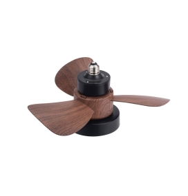 Ventilador de techo led E27 Alhelí 15W CCT negro y roble