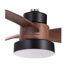 Ventilador de techo led E27 Alhelí 15W CCT negro y roble