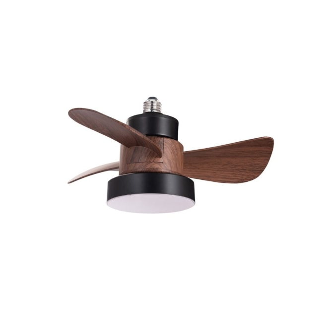 Ventilador de techo led E27 Alhelí 15W CCT negro y roble