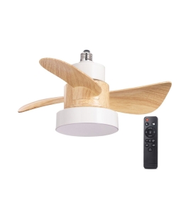 Ventilador de techo led E27 Alhelí 15W CCT blanco y haya