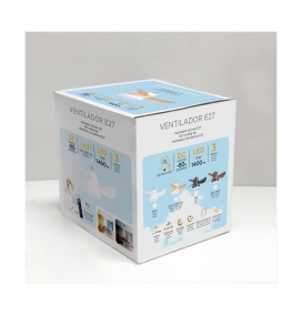 Ventilador de techo led E27 Alhelí 15W CCT blanco y haya