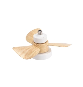 Ventilador de techo led E27 Alhelí 15W CCT blanco y haya