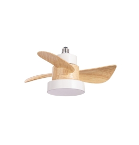 Ventilador de techo led E27 Alhelí 15W CCT blanco y haya