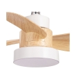 Ventilador de techo led E27 Alhelí 15W CCT blanco y haya
