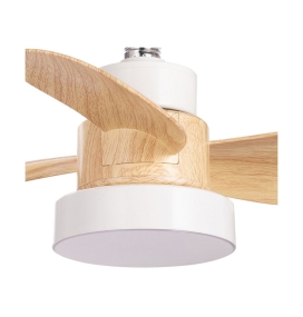 Ventilador de techo led E27 Alhelí 15W CCT blanco y haya