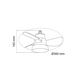 Ventilador de techo led E27 Alhelí 15W CCT blanco