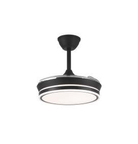 Ventilador de techo led con aspas retráctiles Iris mini 39W negro