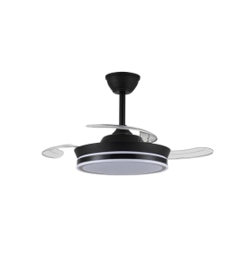 Ventilador de techo led con aspas retráctiles Iris mini 39W negro