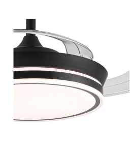 Ventilador de techo led con aspas retráctiles Iris mini 39W negro
