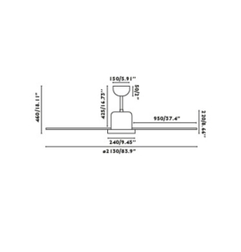 Ventilador de techo Faro Andros blanco DC Ø213,3cm