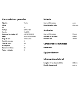 Ventilador de techo Faro Andros blanco DC Ø213,3cm