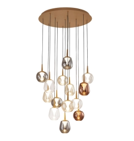 Lámpara de techo colgante Mantra Andrómeda 14 luces 70W 3000K oro