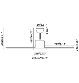 Ventilador de techo Faro Andros plata DC Ø213,3cm