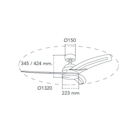 Ventilador de techo led Hawai 24W CCT blanco