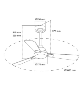 Ventilador de techo led Alinus aspas reversibles 18W CCT blanco