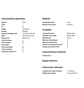 Ventilador de techo sin luz Faro Rotterdam 30 XXL blanco