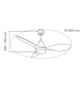 Ventilador de techo led Tilda 20W blanco y haya
