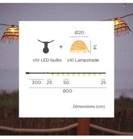 Guirnalda led Newgarden Alma solar, batería recargable y cable