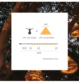 Guirnalda led Newgarden Maro solar, batería recargable y cable