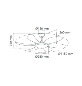 Ventilador de techo led Ráfaga 24W blanco