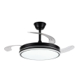 Ventilador de techo led con aspas retráctiles Glaciar Evo 72W negro