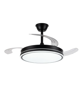 Ventilador de techo led con aspas retráctiles Glaciar Evo 72W negro