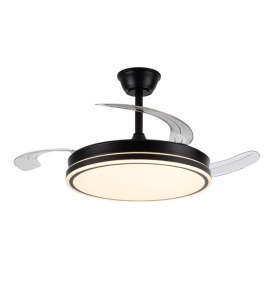 Ventilador de techo led con aspas retráctiles Glaciar Evo 72W negro