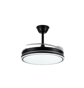 Ventilador de techo led con aspas retráctiles Glaciar Evo 72W negro