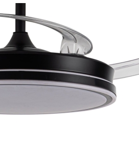Ventilador de techo led con aspas retráctiles Glaciar Evo 72W negro