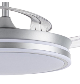Ventilador de techo led con aspas retráctiles Glaciar Evo 72W plata
