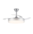 Ventilador de techo led con aspas retráctiles Glaciar Evo 72W plata