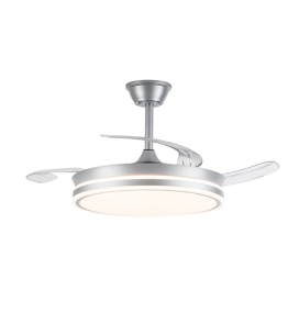 Ventilador de techo led con aspas retráctiles Glaciar Evo 72W plata
